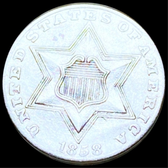 1858 Three Cent Silver UNCIRCULATED