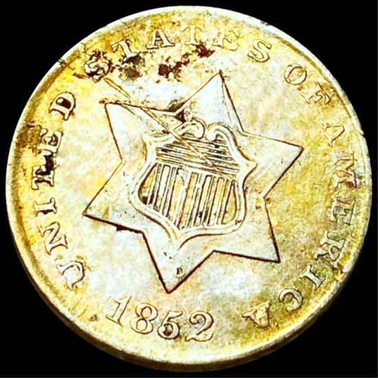 1852 Three Cent Silver CLOSELY UNCIRCULATED