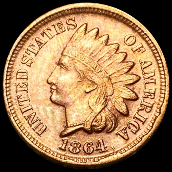 1864 Indian Head Penny CHOICE BU RED