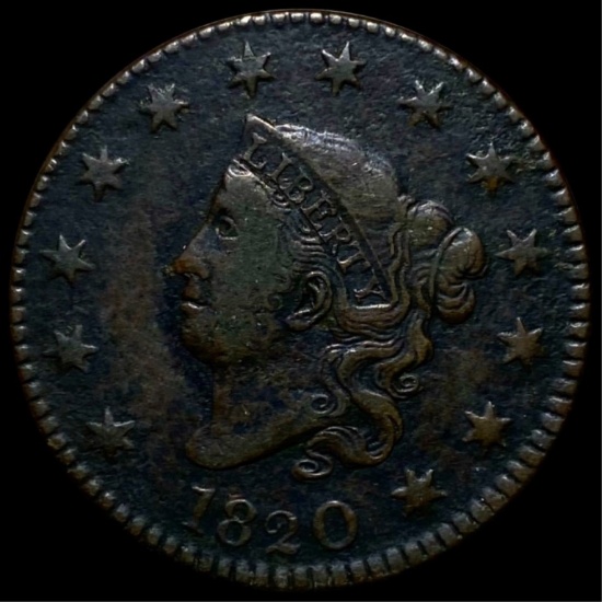 1820 Coronet Head Large Cent LIGHTLY CIRCULATED