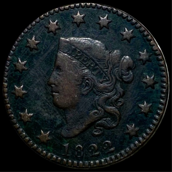 1822 Coronet Head Large Cent LIGHTLY CIRCULATED