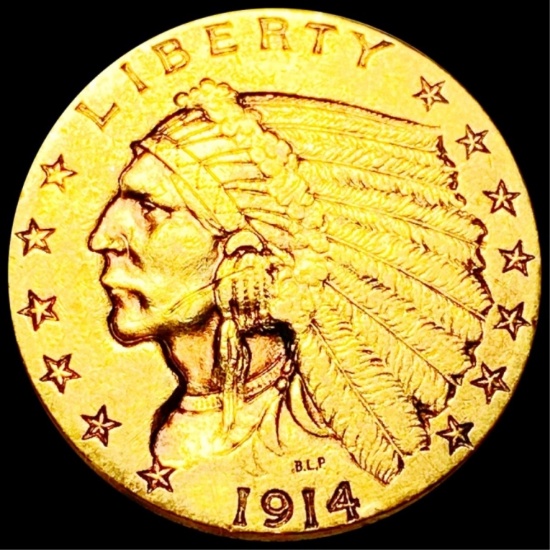 1914 $2.50 Gold Quarter Eagle CLOSELY UNCIRCULATED
