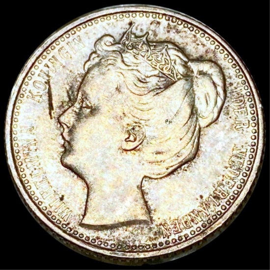 1904 Netherlands Silver Quarter UNCIRCULATED