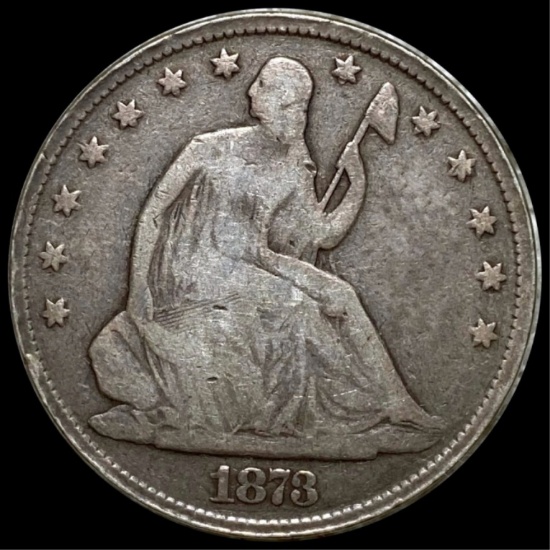 1873 Seated Half Dollar NICELY CIRCULATED