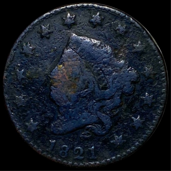 1821 Coronet Head Large Cent NICELY CIRCULATED
