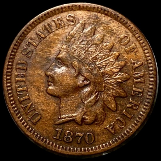 1870 Indian Head Penny NEARLY UNCIRCULATED