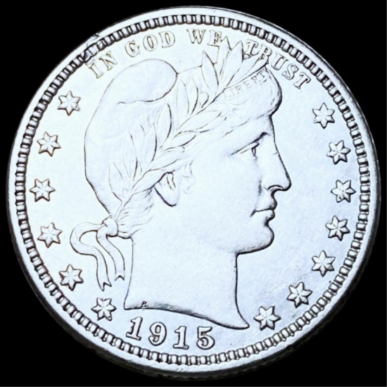 1915-D Barber Silver Quarter CLOSELY UNC