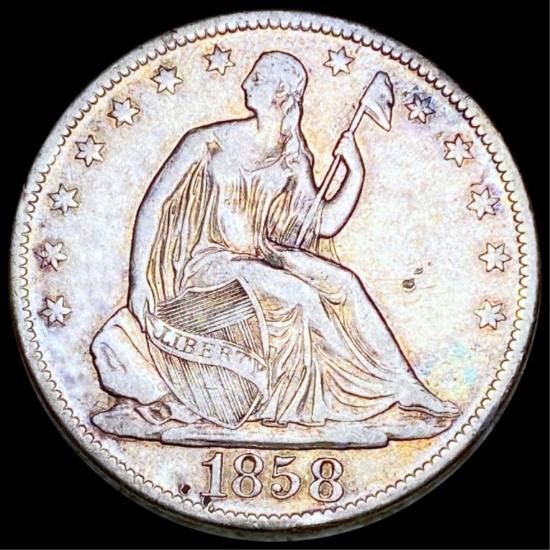 1858-O Seated Half Dollar NEARLY UNCIRCULATED