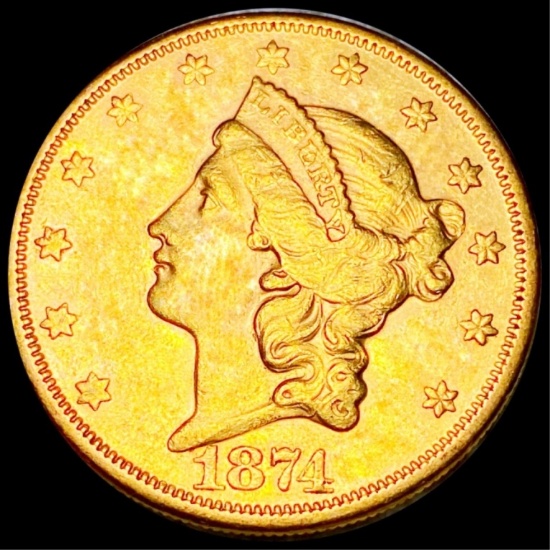 1874-S $20 Gold Double Eagle UNCIRCULATED