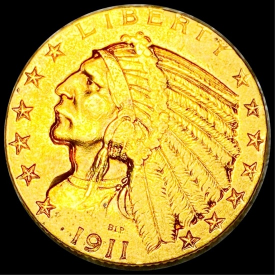 1911-S $5 Gold Half Eagle LIGHTLY CIRCULATED