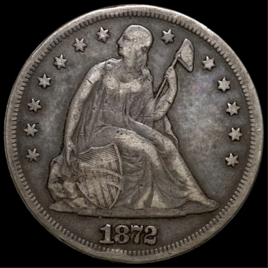 1872 Seated Liberty Dollar NICELY CIRCULATED