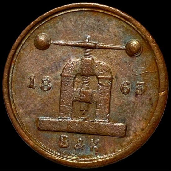 1863 Civil War Token LIGHTLY CIRCULATED