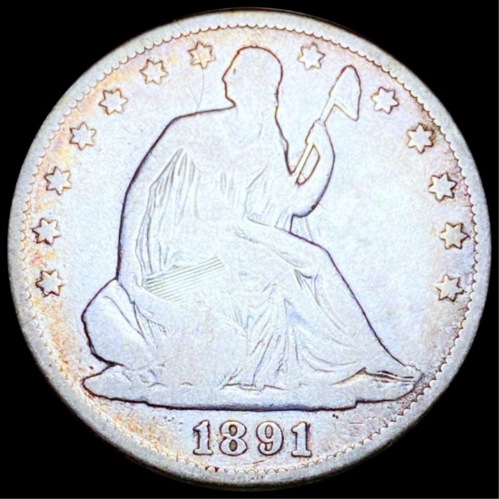 1891 Seated Liberty Half Dollar NICELY CIRCULATED
