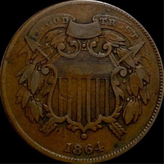1864 Two Cent Piece NICELY CIRCULATED