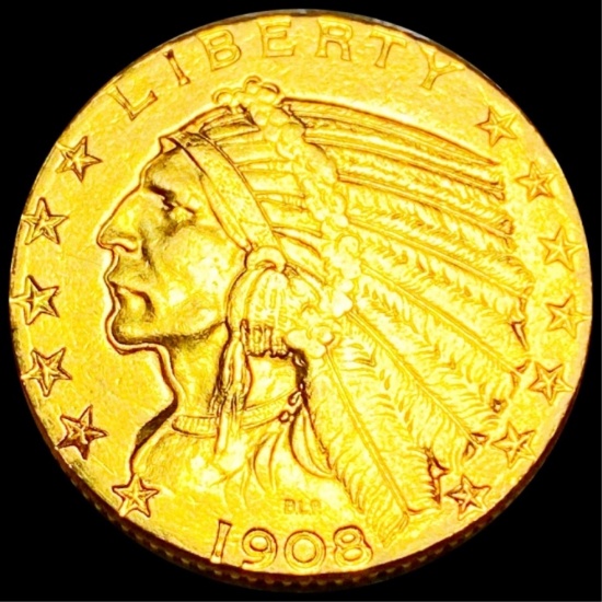 1908-D $5 Gold Half Eagle UNCIRCULATED