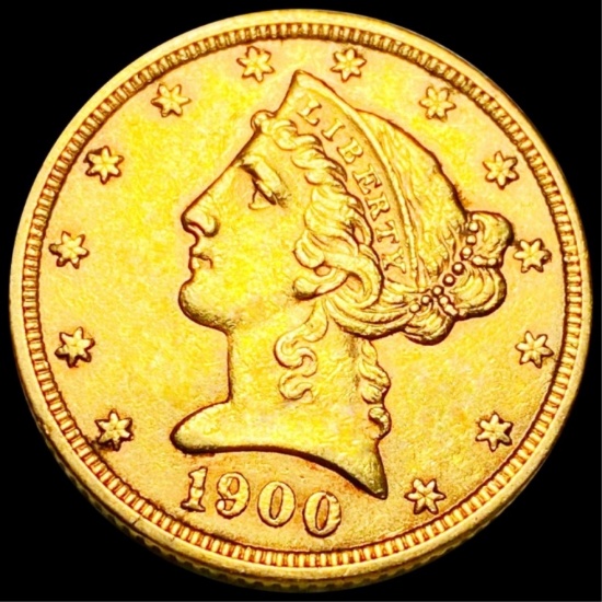 1900 $5 Gold Half Eagle UNCIRCULATED
