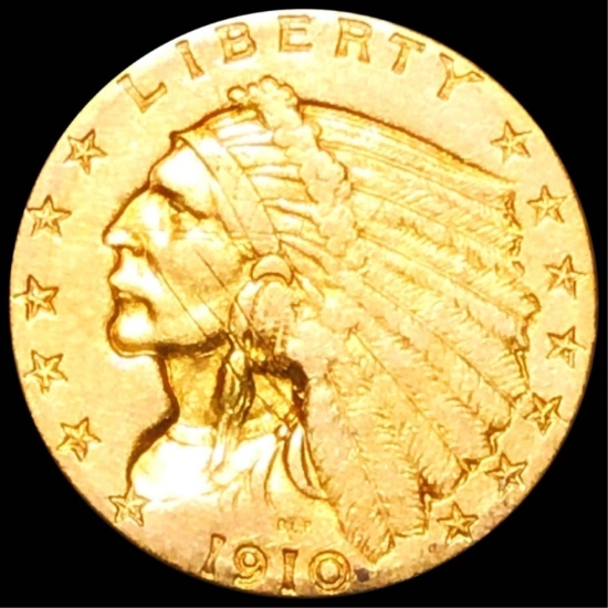 1910 $2.50 Gold Quarter Eagle CLOSELY UNC