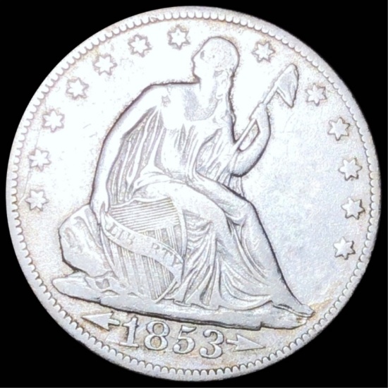 1853 Seated Half Dollar  LIGHTLY CIRCULATED