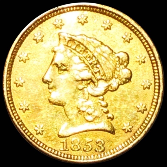 1853 $2.50 Gold Quarter Eagle CLOSELY UNC