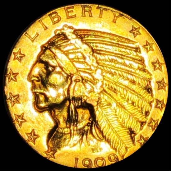 1909-D $5 Gold Half Eagle UNCIRCULATED