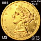 1866 $5 Gold Half Eagle UNCIRCULATED