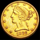 1882 $5 Gold Half Eagle UNCIRCULATED