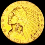 1911-S $5 Gold Quarter Eagle LIGHTLY CIRCULATED