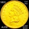 1863 Rare Gold Dollar CHOICE AU
