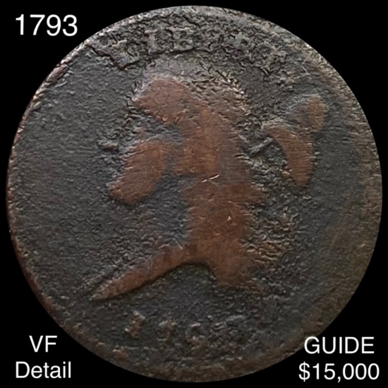 1793 Liberty Cap Large Cent VF DETAIL