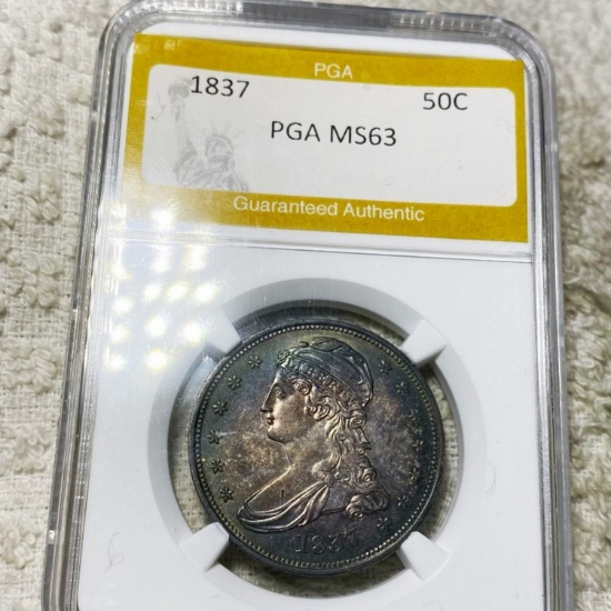 1837 Capped Bust Half Dollar PGA - MS63