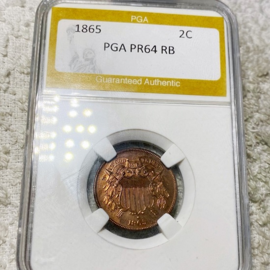 1865 Two Cent Piece PGA - PR 64 RB