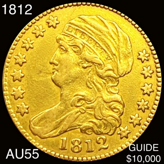 1812 $5 Gold Half Eagle CHOICE AU