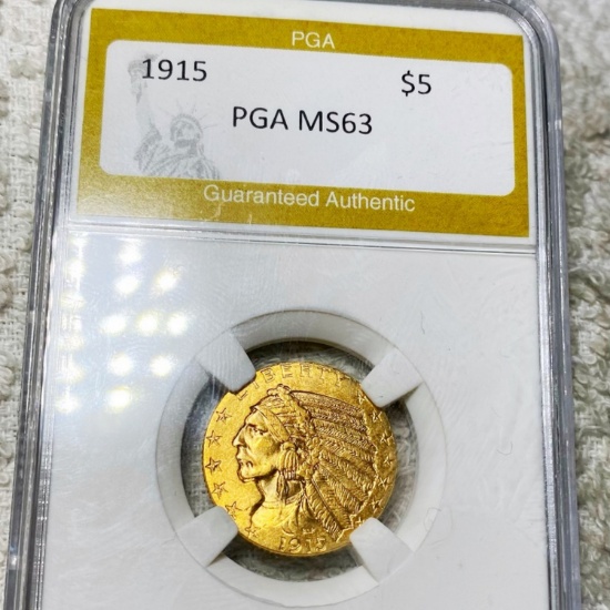 1915 $5 Gold Half Eagle PGA - MS63