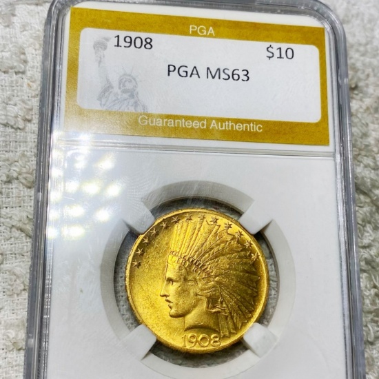 1908 $10 Gold Eagle PGA - MS63