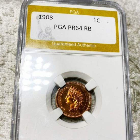 1908 Indian Head Penny PGA - PR 64 RB