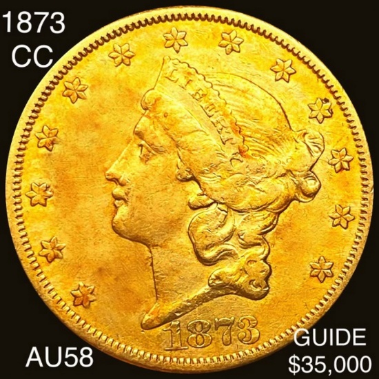 1873-CC $20 Gold Double Eagle CHOICE AU