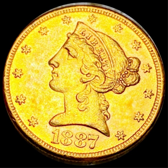 1887-S $5 Gold Half Eagle UNCIRCULATED