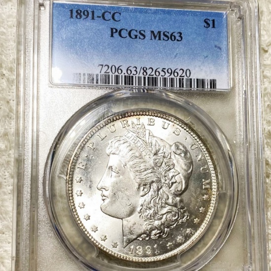 1891-CC Morgan Silver Dollar PCGS - MS63