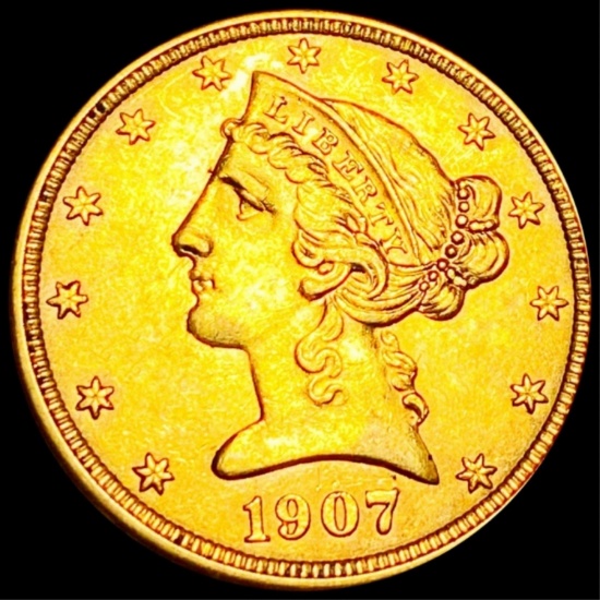 1907-D $5 Gold Half Eagle UNCIRCULATED