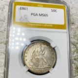 1861 Seated Half Dollar PGA - MS65