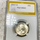 1937-D Washington Silver Quarter PGA - MS65