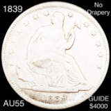 1839 Seated Half Dollar CHOICE AU NO DRAPERY