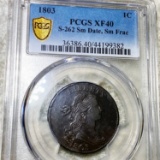 1803 Draped Large Cent PCGS - XF40 SM DT SM FRAC