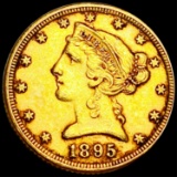 1895 $5 Gold Half Eagle UNCIRCULATED