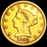 1852 $2.50 Gold Quarter Eagle NEARLY UNC