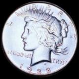 1928 Silver Peace Dollar NEARLY UNC