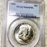 1951 Frankin Half Dollar PCGS - MS 64 FBL