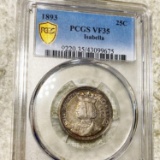 1893 Isabella Silver Quarter PCGS - VF35