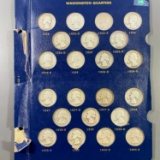 1932-1940 Washington Quarter Book XF/AU 22 COINS