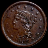 1856 Braided Hair Large Cent CLOSELY UNC